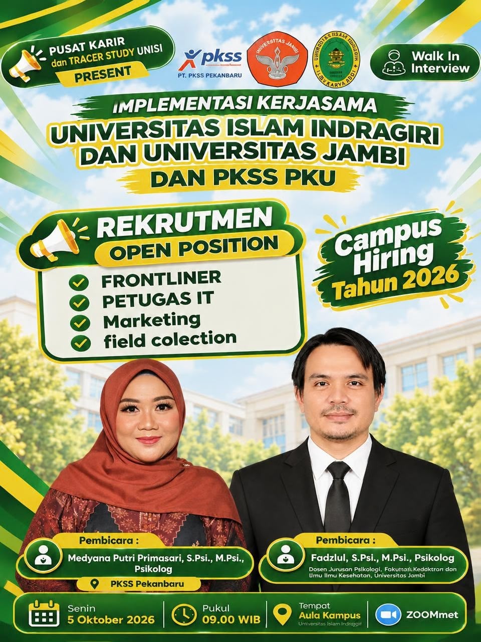 UNISI Bekali Calon Wisudawan Hadapi Dunia Kerja, Dua Psikolog Bahas Seleksi dan Psikotes