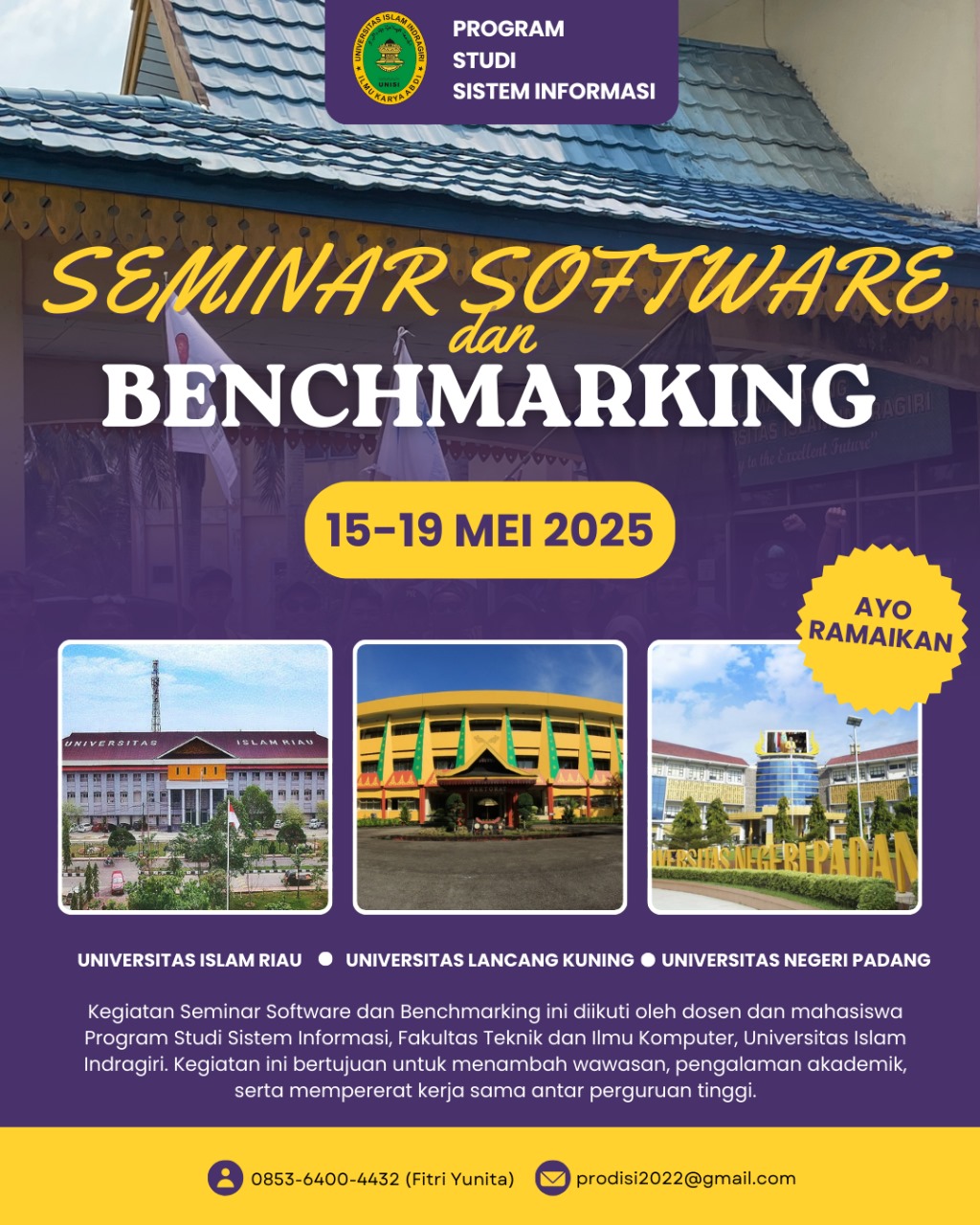Seminar Software dan Benchmarking Dosen dan Mahasiswa Sistem Informasi UNISI di Tiga Perguruan Tinggi