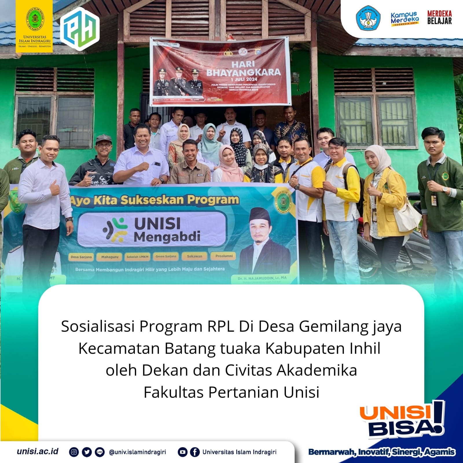 Civitas Akademika Fakultas Pertanian Sosialisasikan Program RPL Unisi di Desa Sialang Panjang