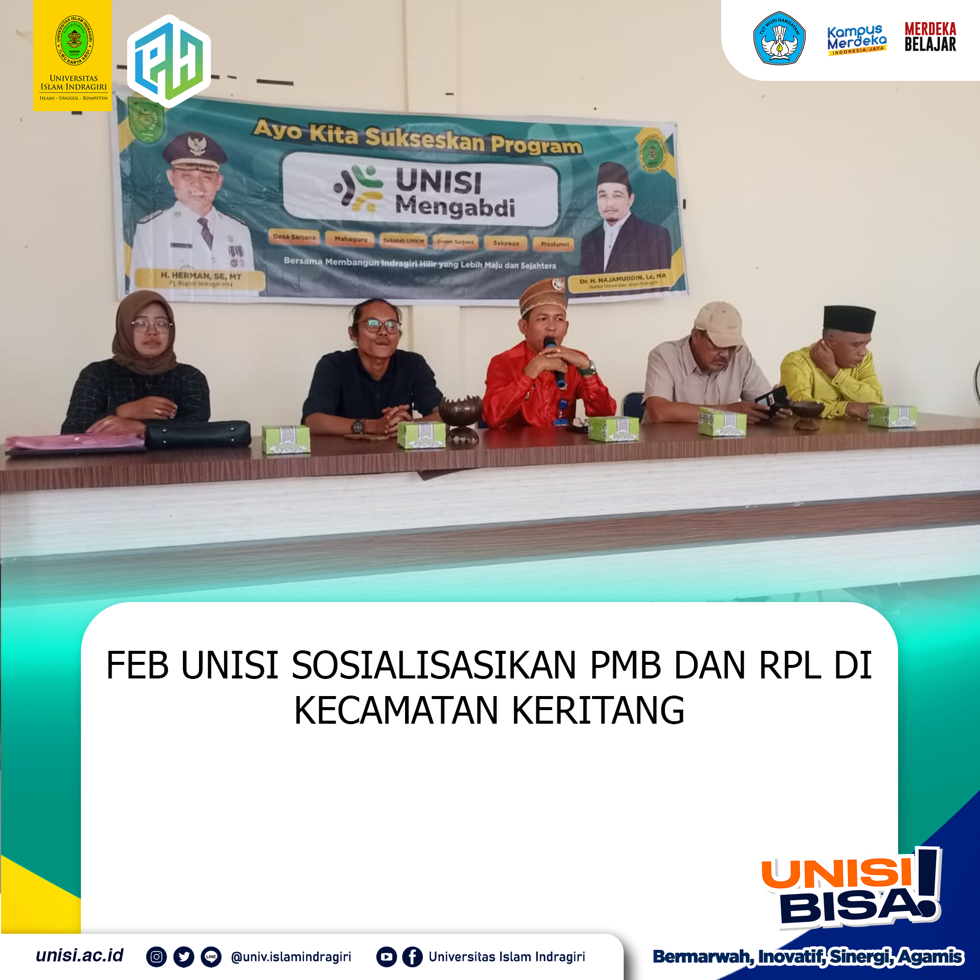 FEB Unisi Sosialisasikan PMB dan RPL di Kecamatan Keritang