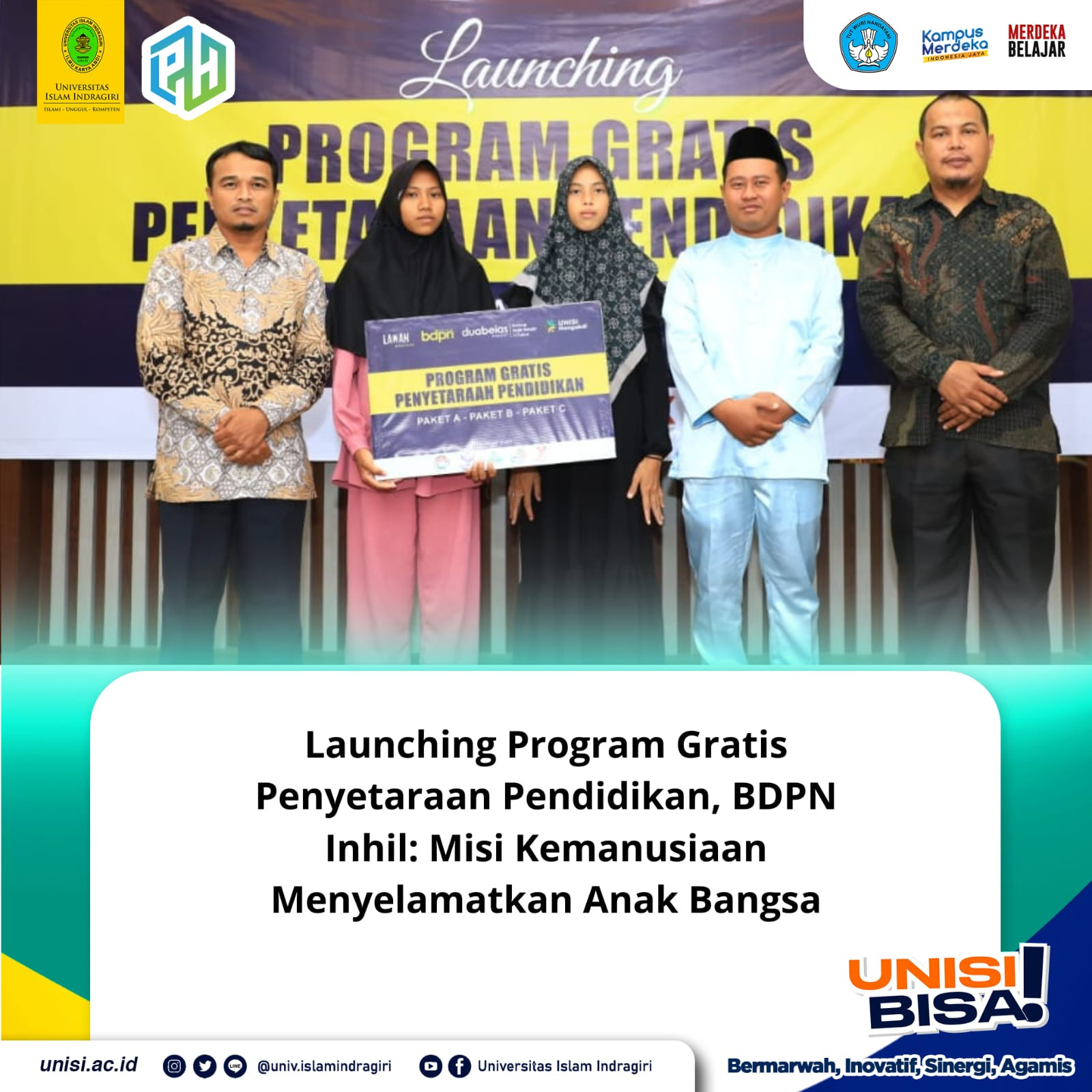 Launching Program Gratis Penyetaraan Pendidikan, BDPN Inhil: Misi Kemanusiaan Menyelamatkan Anak Bangsa