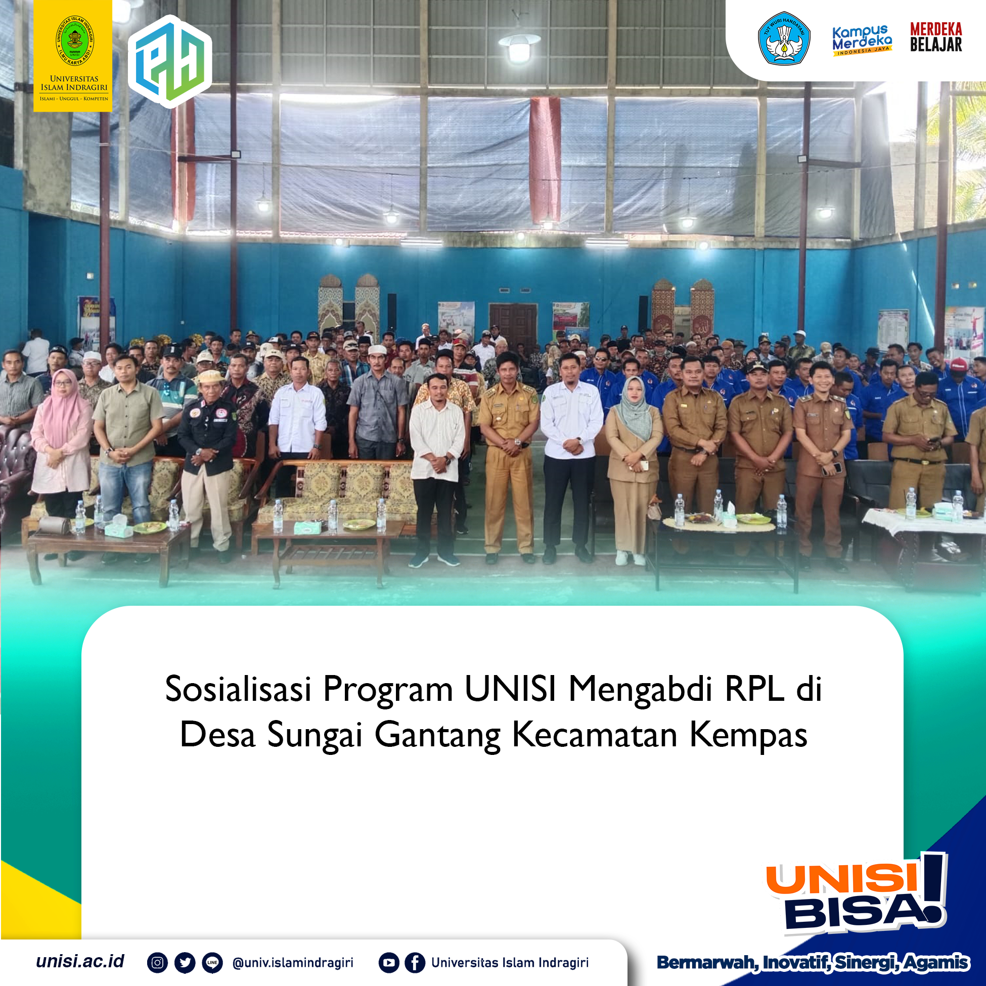 Sosialisasi Program UNISI Mengabdi RPL di Desa Sungai Gantang Kecamatan Kempas
