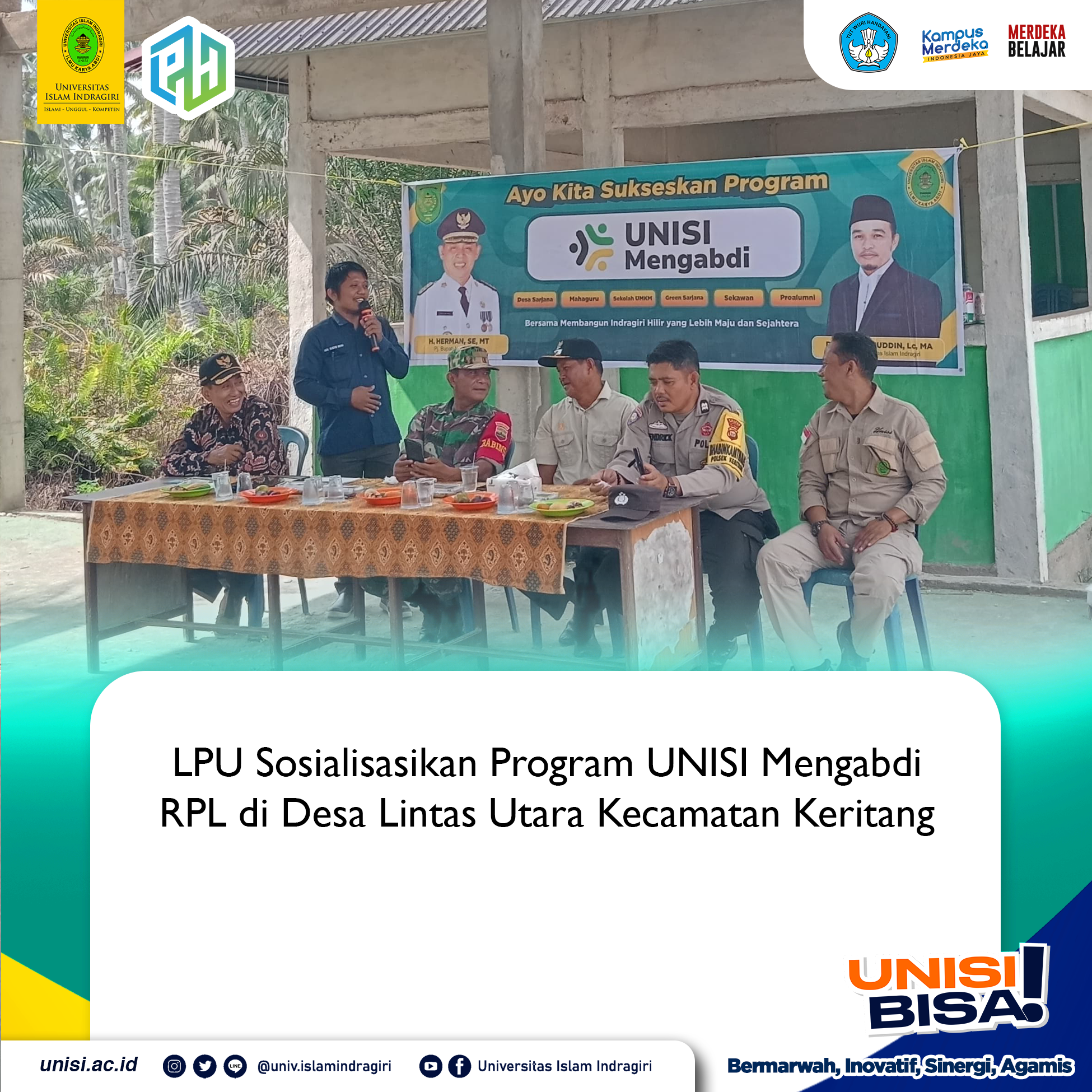 LPH Sosialisasikan Program UNISI Mengabdi RPL di Desa Lintas Utara Kecamatan Keritang