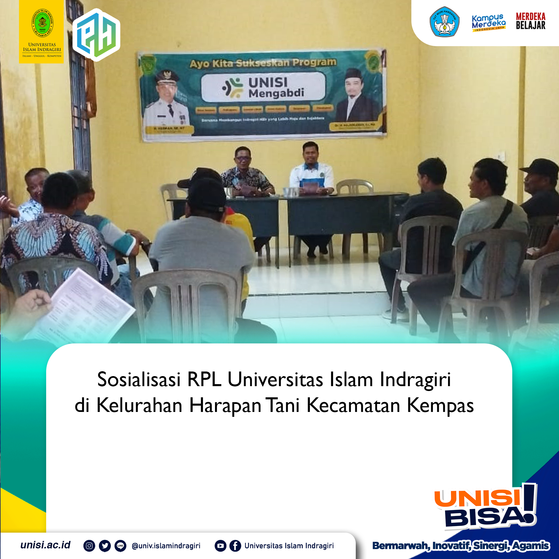 Sosialisasi RPL Unisi di Kelurahan Harapan Tani Kecamatan Kempas