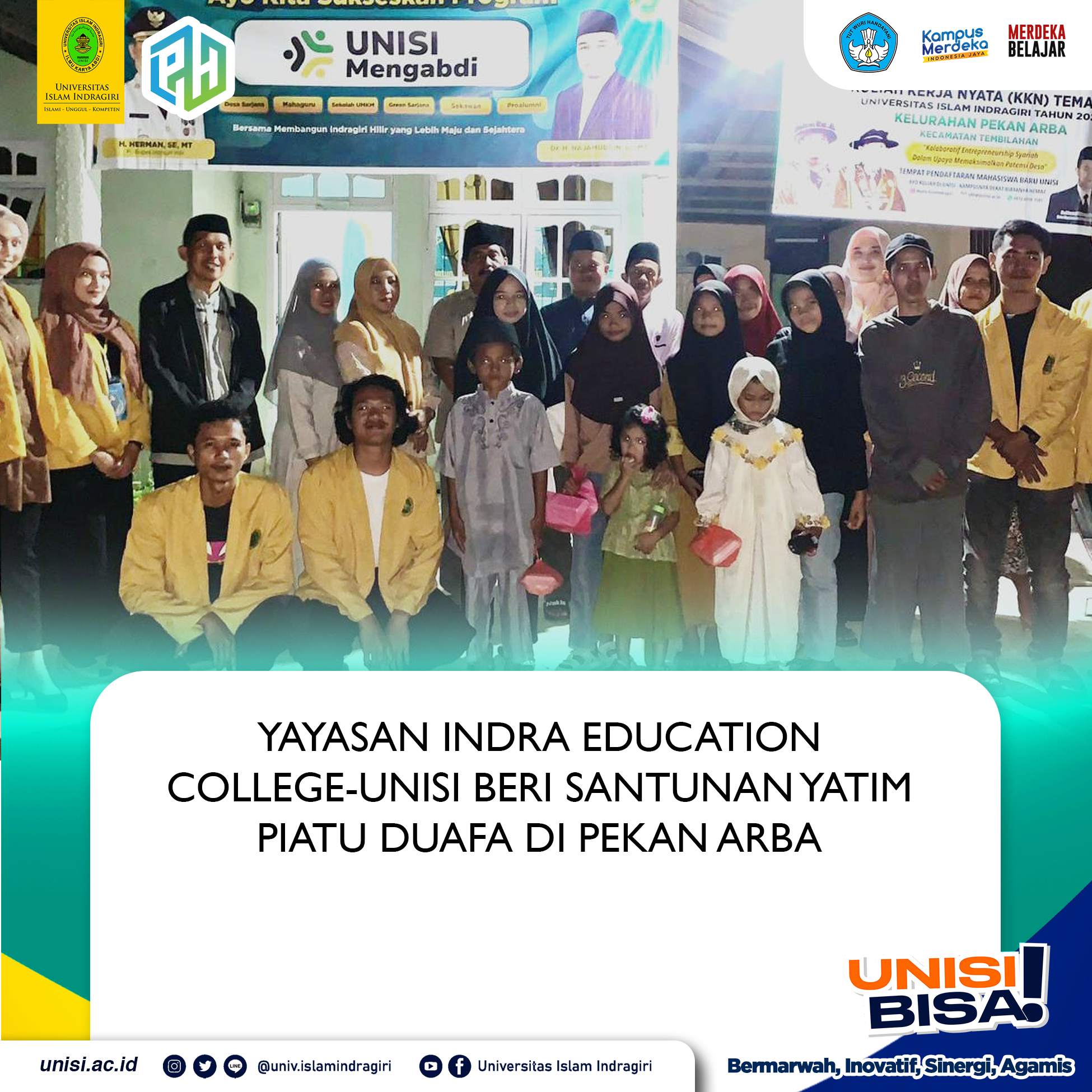 Yayasan Indra Education Collage-Unisi Beri Santunan Yatim Piatu Duafa di Pekan Arba