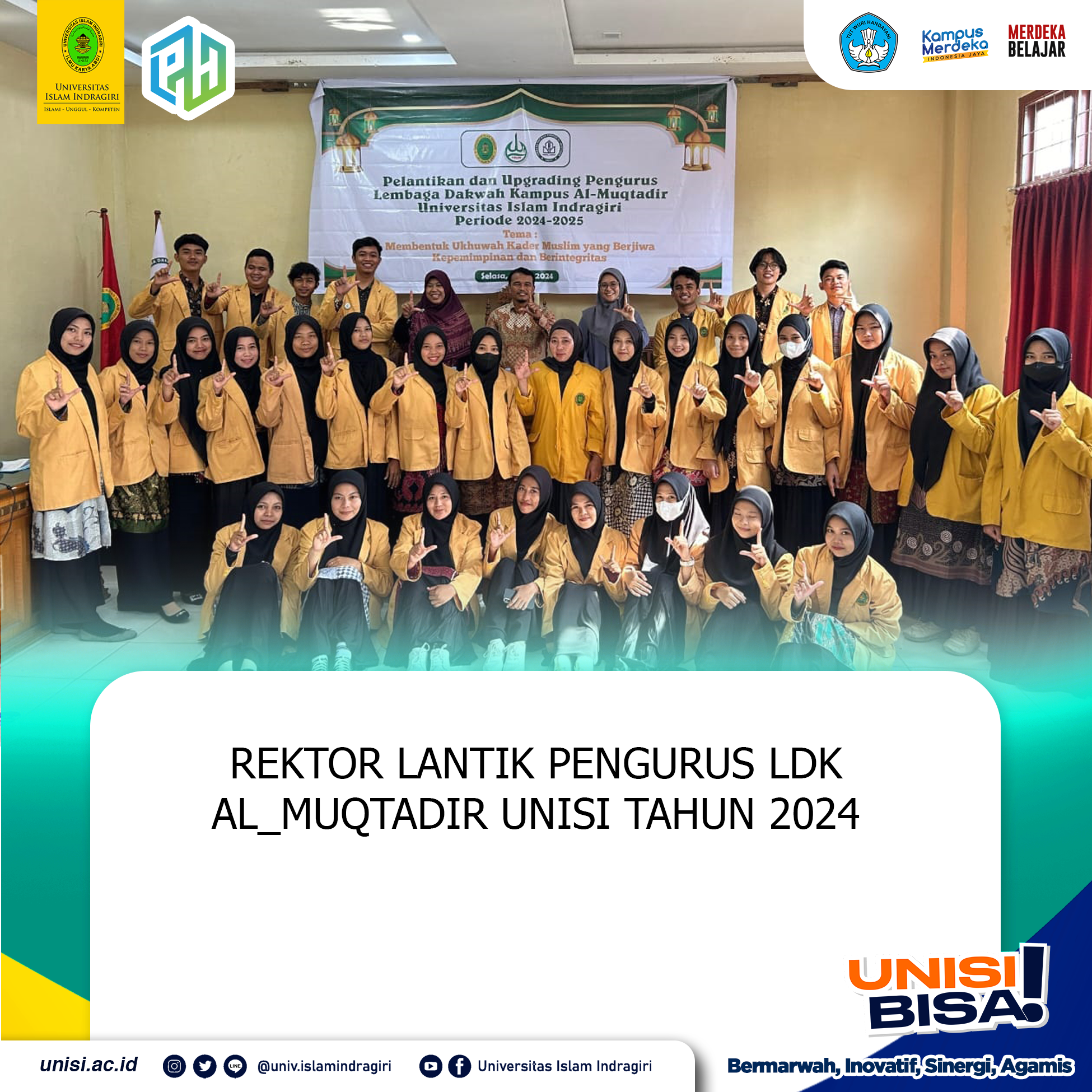Rektor Lantik Pengurus LDK Al-Muqtadir Unisi Tahun 2024