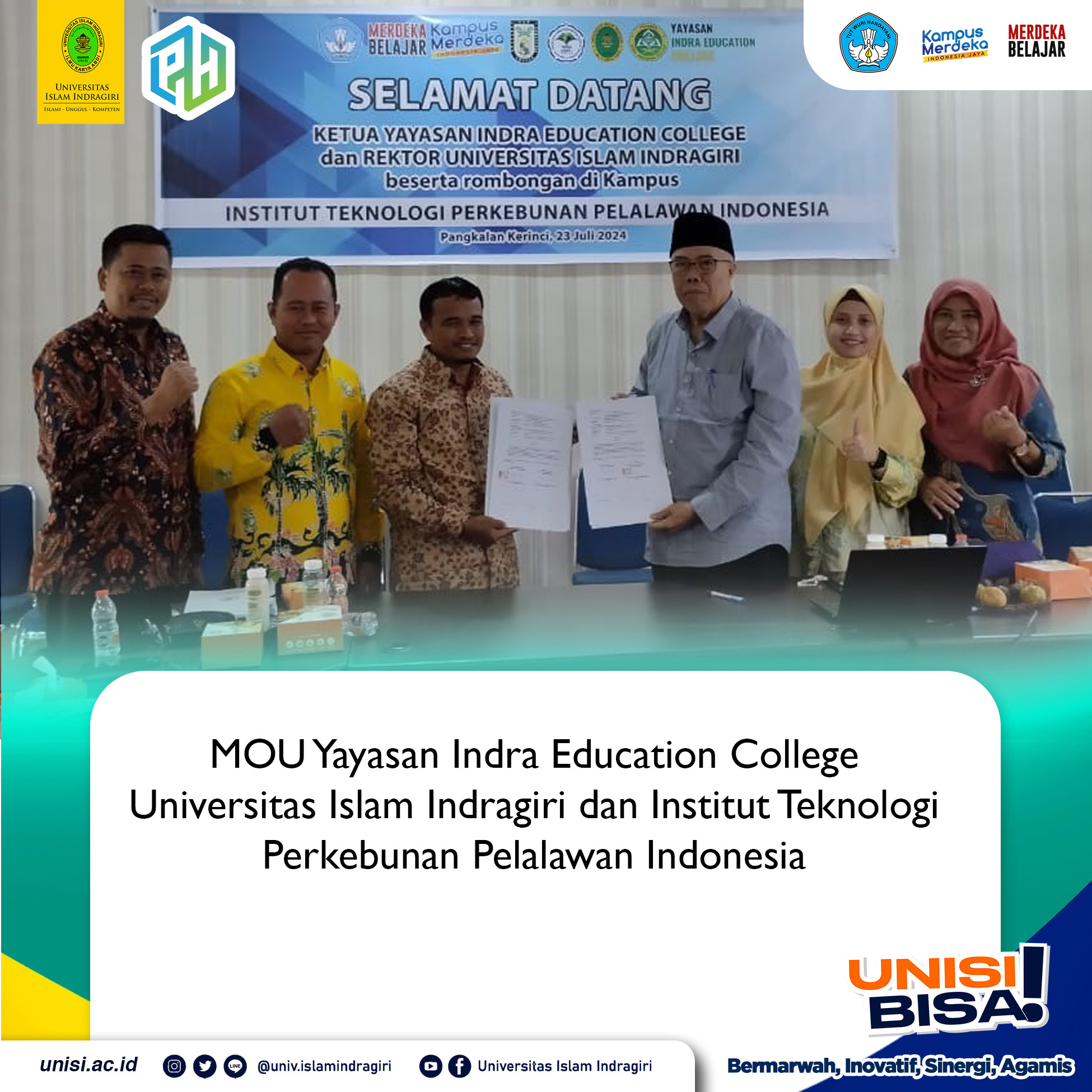 MoU Yayasan Indra Education College Universitas Islam Indragiri dan ITP2I