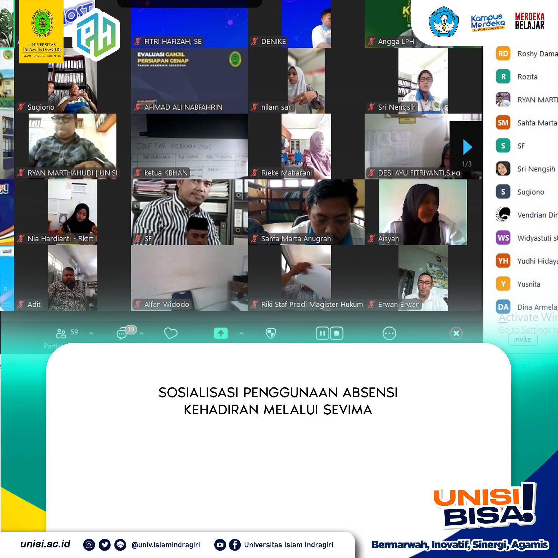 Sosialisasi Penggunaan Absensi Kehadiran melalui Sevima