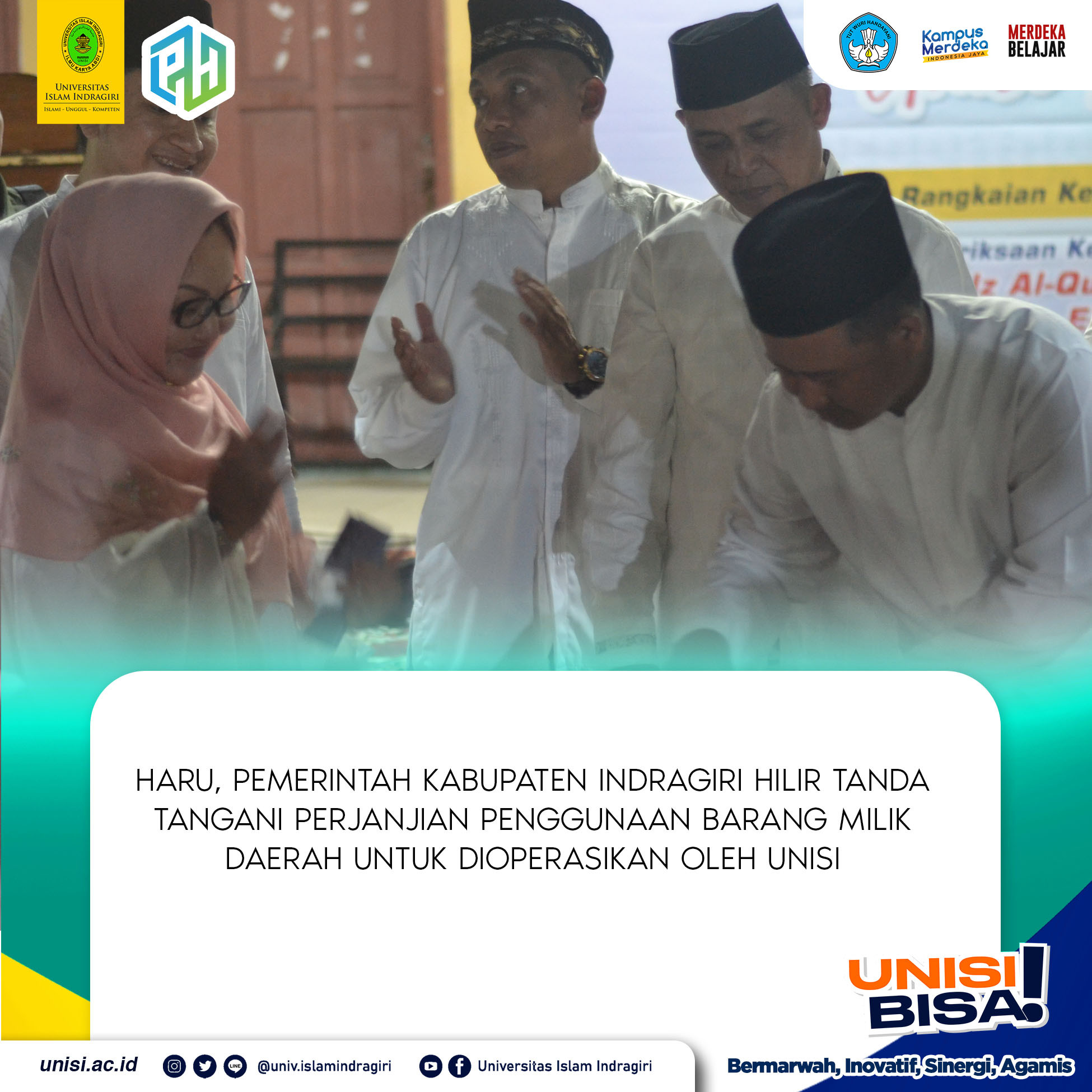 Haru, Pemerintah Kabupaten Indragiri Hilir Tanda Tangani Perjanjian Penggunaan Barang Milik Daerah