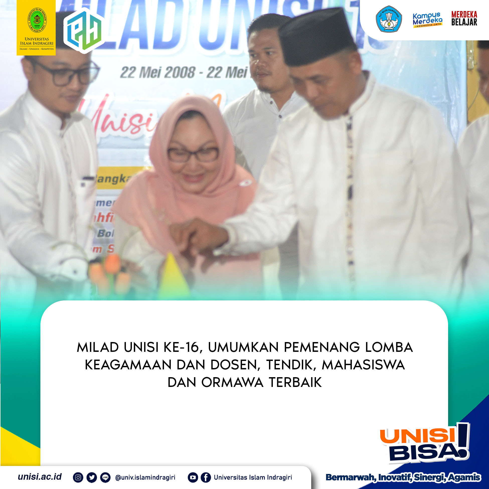 Milad Unisi ke-16, Umumkan Pemenang Lomba Keagamaan dan Dosen, Tendik, Mahasiswa, serta Ormawa Terbaik