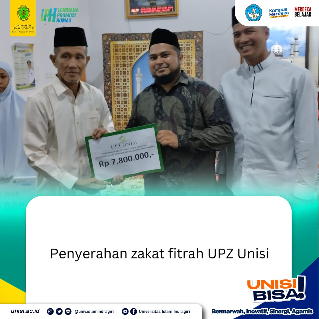Penyerahan Zakat oleh UPZ UNISI