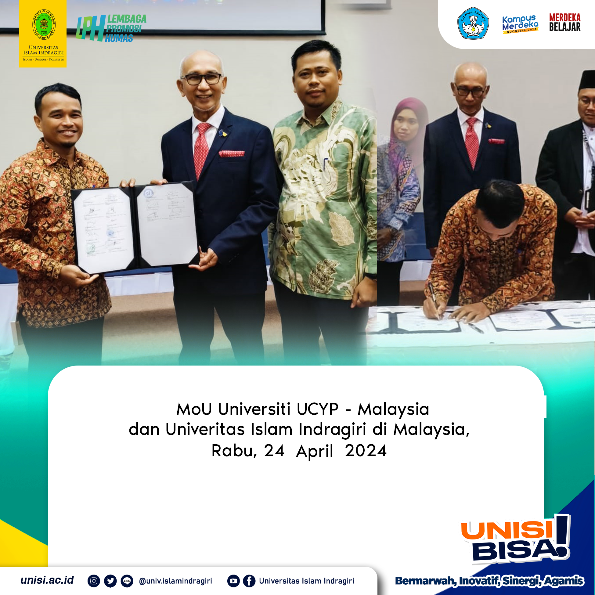 UCYP –Malaysia dan Unisi Tandatangani MoU