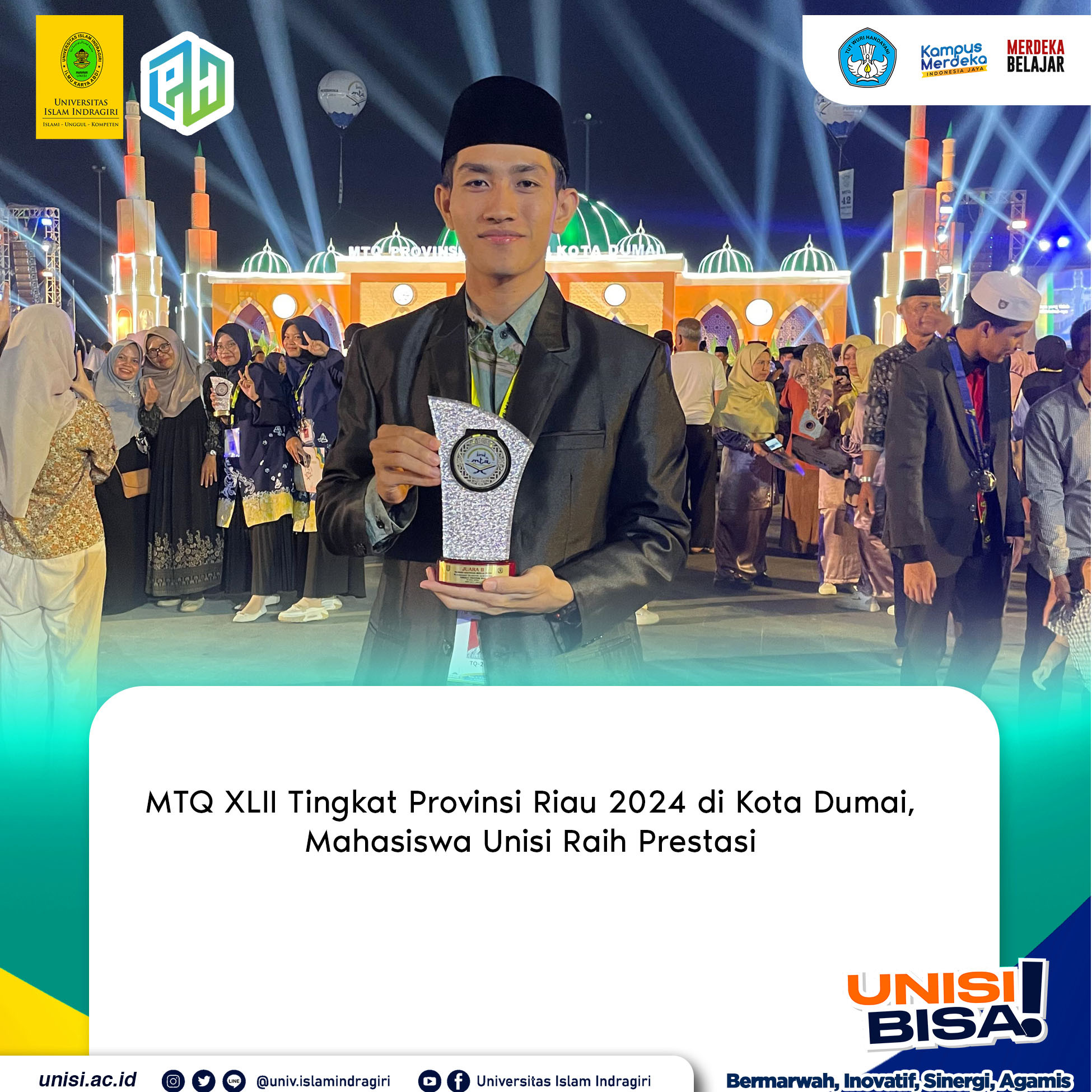 MTQ XLII Tingkat Provinsi Riau 2024 di Kota Dumai, Mahasiswa Unisi Raih Prestasi