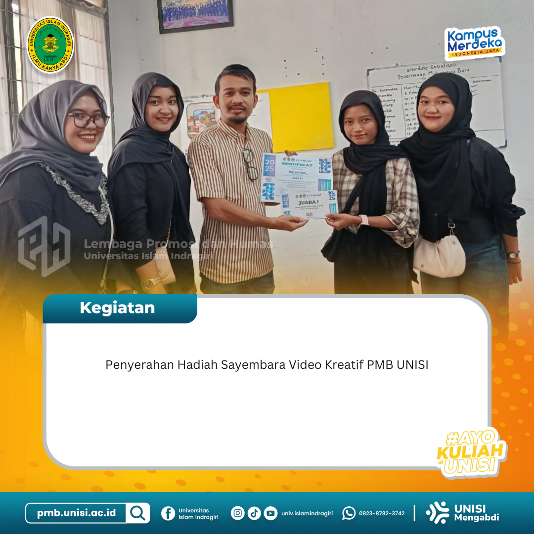 Penyerahan Hadiah Sayembara Video Kreatif PMB Unisi