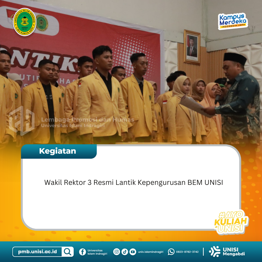Wakil Rektor 3 Resmi Lantik Kepengurusan BEM Unisi