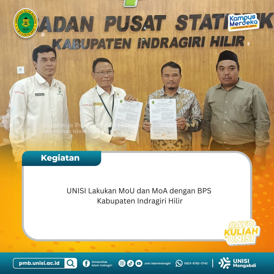 Unisi Lakukan MoU dan MoA dengan BPS Kabupaten Indragiri Hilir