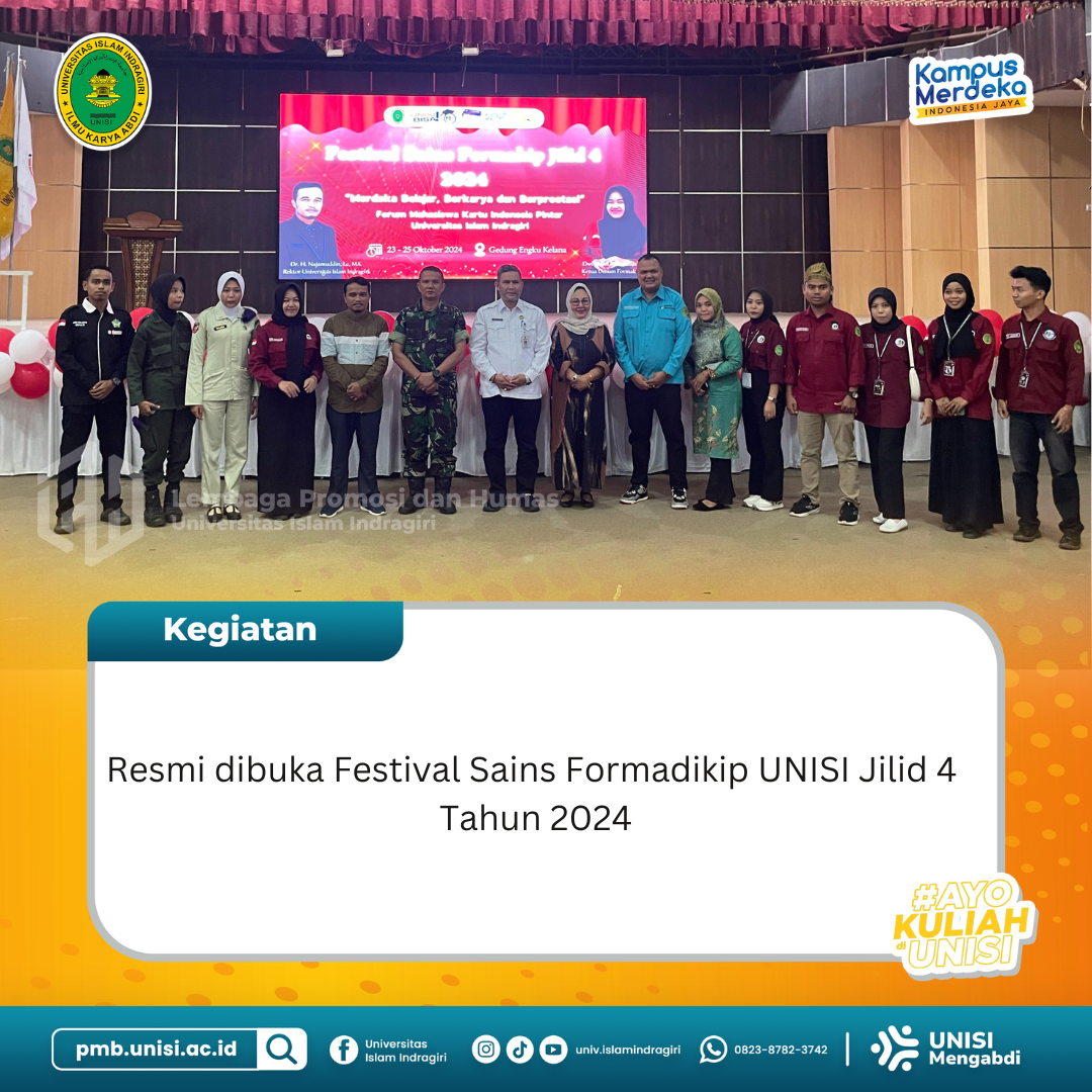 Resmi dibuka Festival Sains Formadikip Unisi Jilid 4