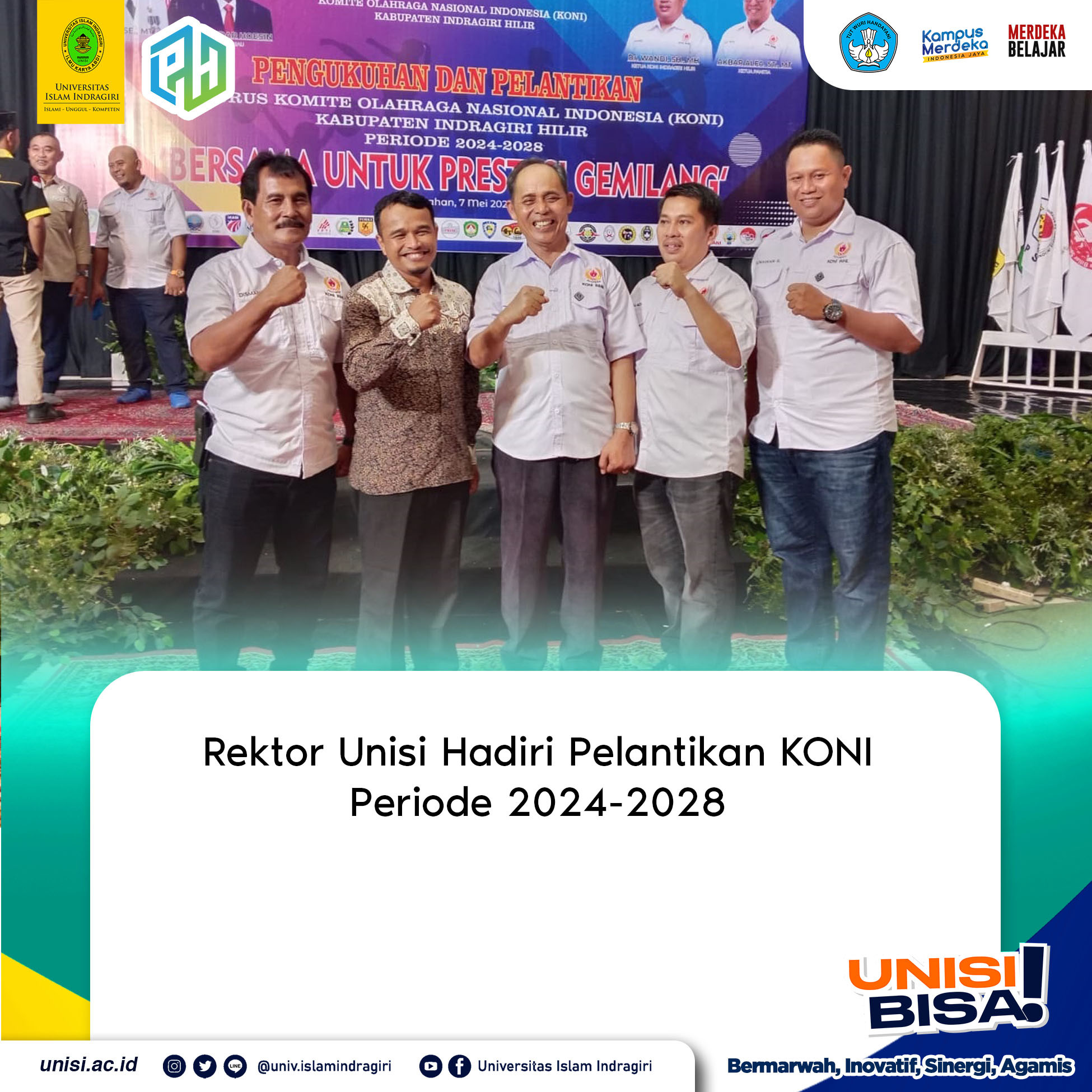 Rektor UNISI Hadiri Pelantikan KONI Periode 2024-2028