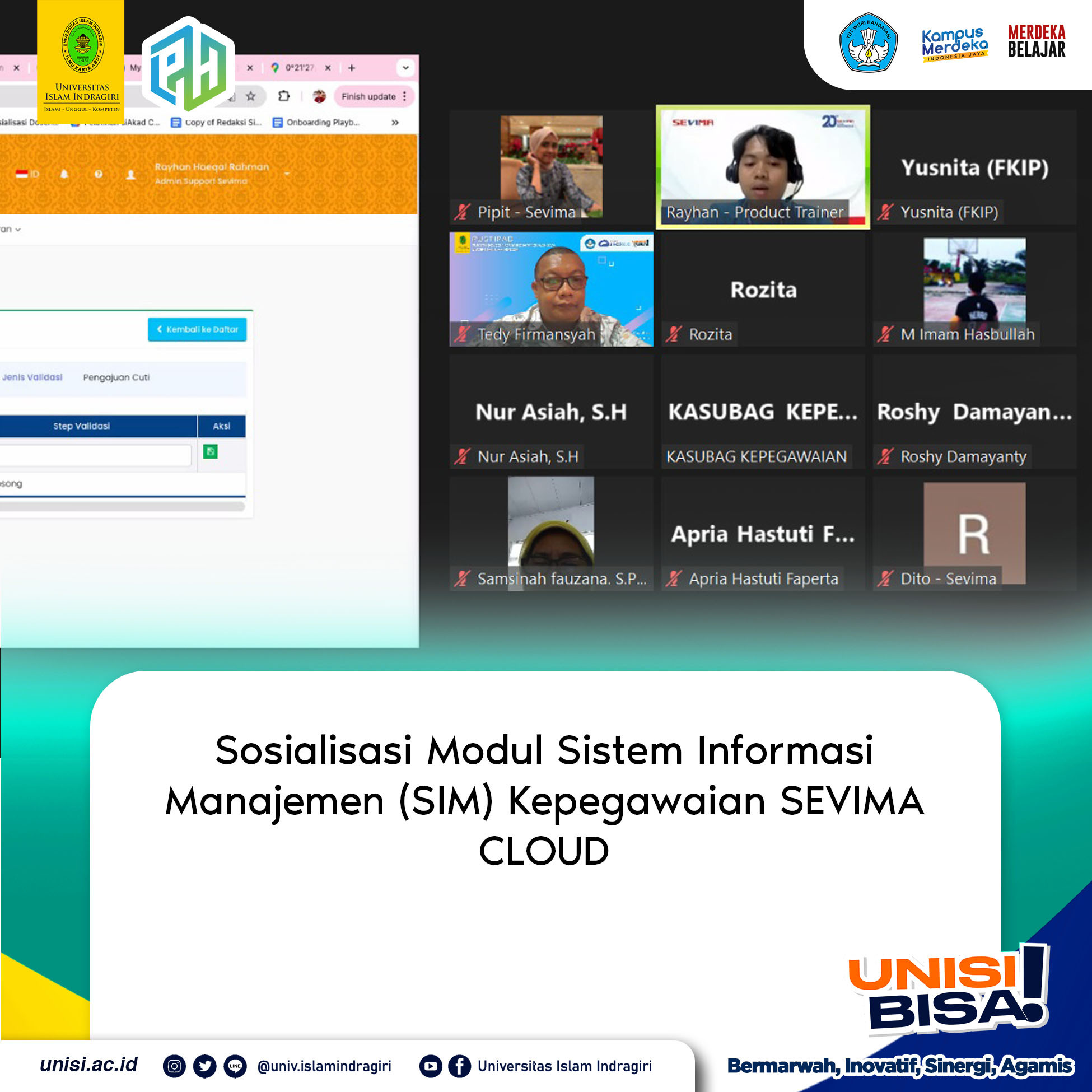 Sosialisasi Modul Sistem Informasi Manajemen (SIM) Kepegawaian SEVIMA CLOUD