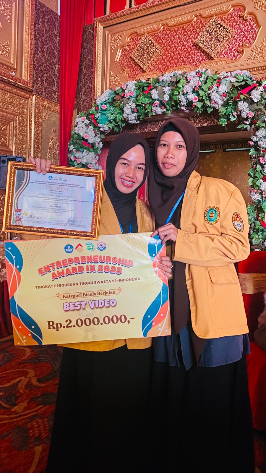 Mahasiswa UNISI Raih Penghargaan Best Video pada Entrepreneurship Award IX 2025 di Padang